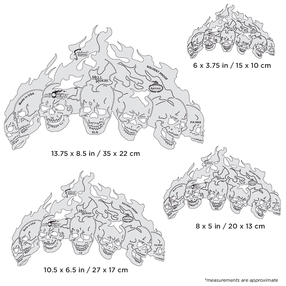 ARTOOL FH HH 2 Hot Headz Hell Riders (4 pcs.) Freehand Airbrush ...